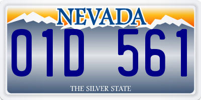 NV license plate 01D561