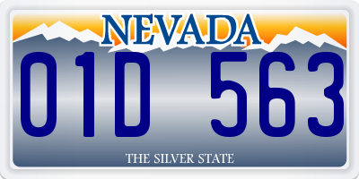 NV license plate 01D563