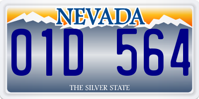 NV license plate 01D564