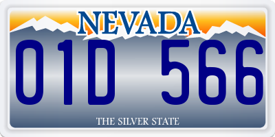 NV license plate 01D566