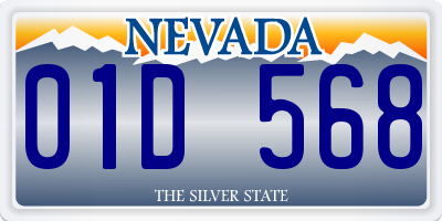 NV license plate 01D568