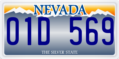 NV license plate 01D569