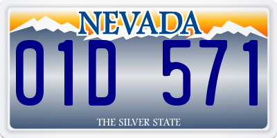 NV license plate 01D571