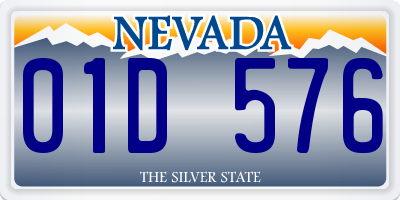 NV license plate 01D576