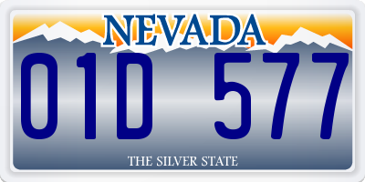 NV license plate 01D577