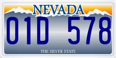 NV license plate 01D578