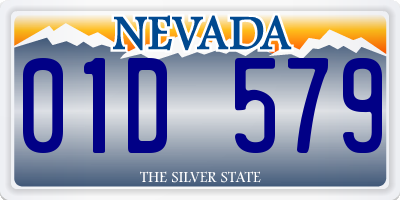 NV license plate 01D579