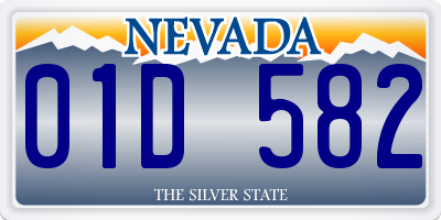 NV license plate 01D582