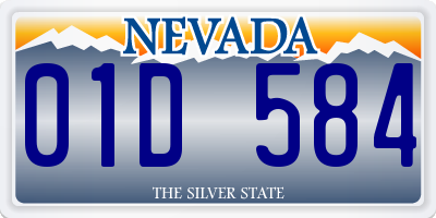 NV license plate 01D584