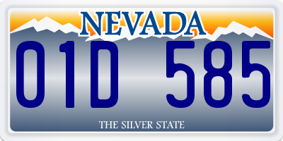 NV license plate 01D585