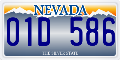 NV license plate 01D586