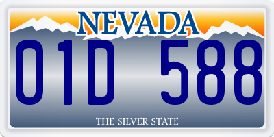 NV license plate 01D588