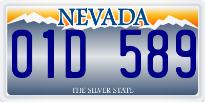 NV license plate 01D589