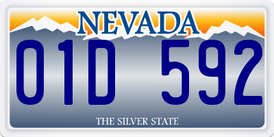 NV license plate 01D592