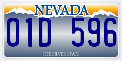 NV license plate 01D596