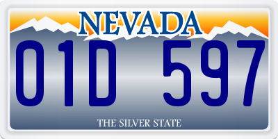 NV license plate 01D597