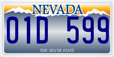 NV license plate 01D599