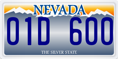 NV license plate 01D600