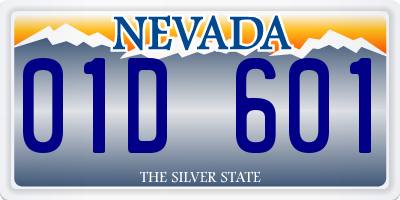 NV license plate 01D601