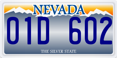 NV license plate 01D602