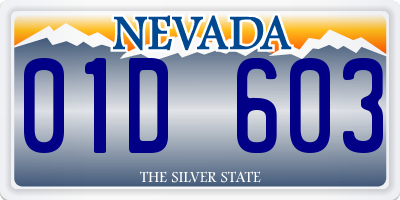 NV license plate 01D603