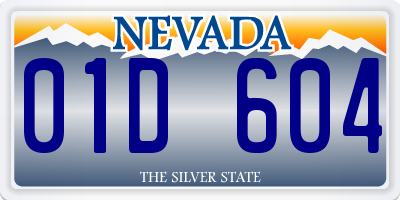 NV license plate 01D604