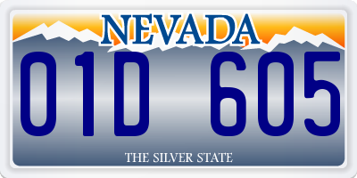 NV license plate 01D605