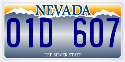 NV license plate 01D607