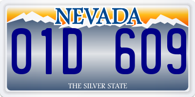NV license plate 01D609