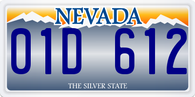 NV license plate 01D612
