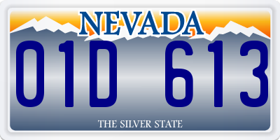 NV license plate 01D613