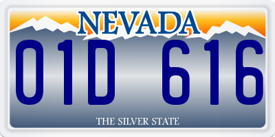 NV license plate 01D616