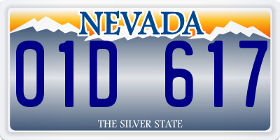 NV license plate 01D617