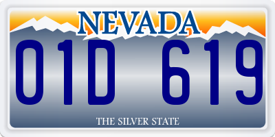 NV license plate 01D619