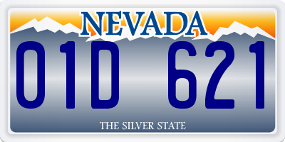 NV license plate 01D621