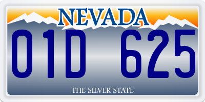 NV license plate 01D625