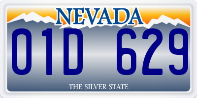 NV license plate 01D629