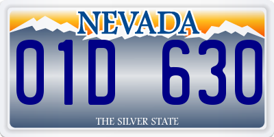 NV license plate 01D630