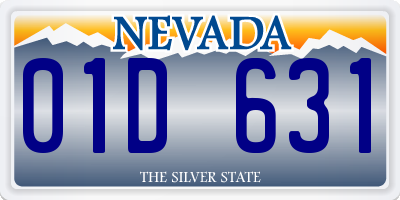 NV license plate 01D631