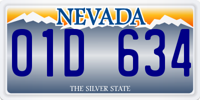 NV license plate 01D634