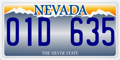 NV license plate 01D635