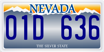 NV license plate 01D636