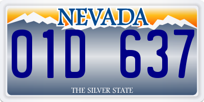 NV license plate 01D637