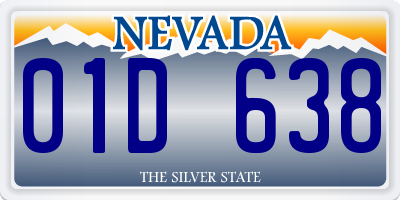 NV license plate 01D638