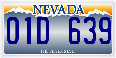 NV license plate 01D639