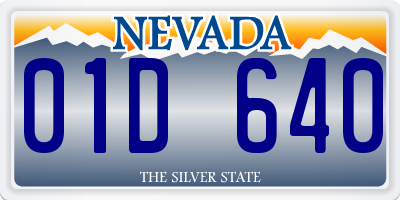 NV license plate 01D640