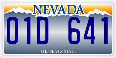 NV license plate 01D641