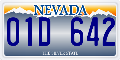 NV license plate 01D642