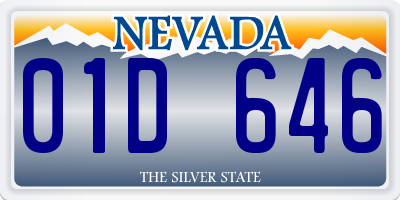 NV license plate 01D646