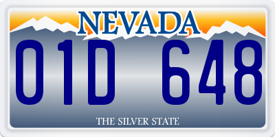 NV license plate 01D648